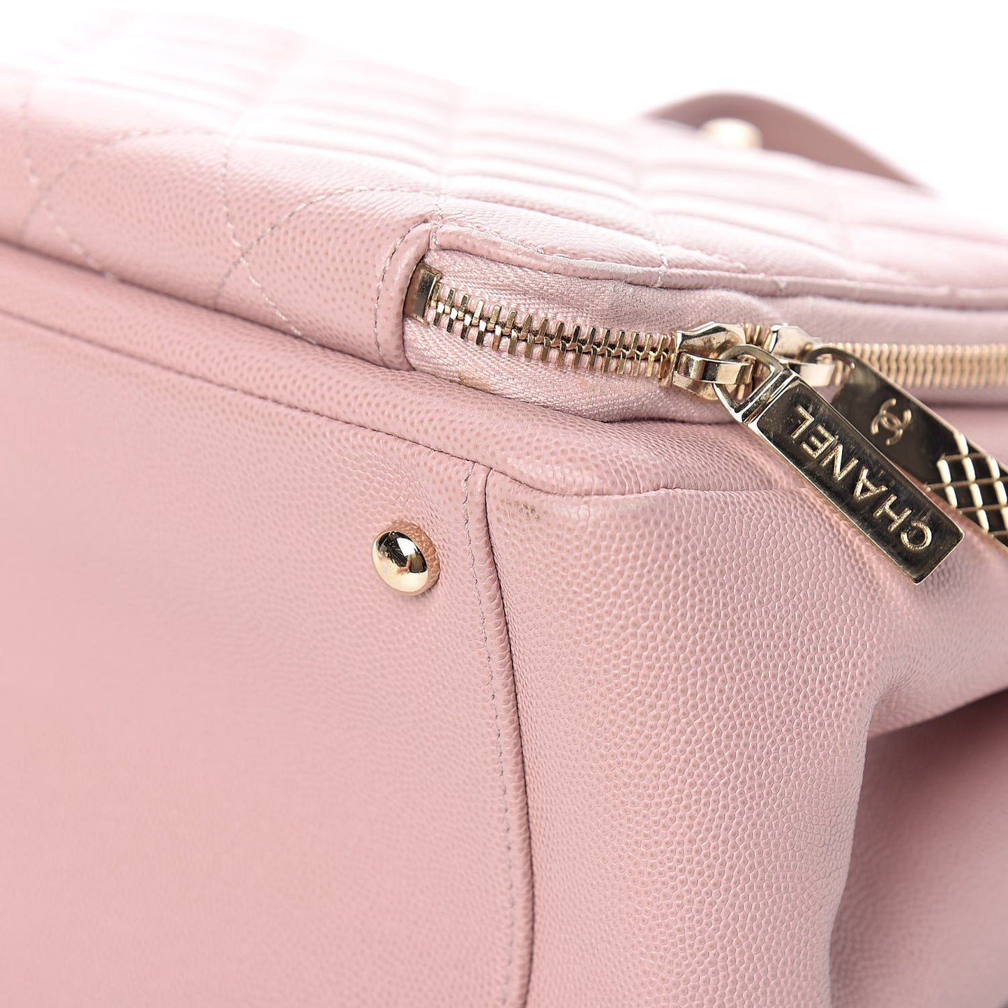 Caviar Quilted Small Business Affinity Shopping Bag Light Pink
