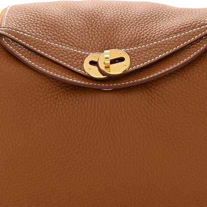 Hermes Taurillon Clemence Lindy 26 Gold 8 of 11