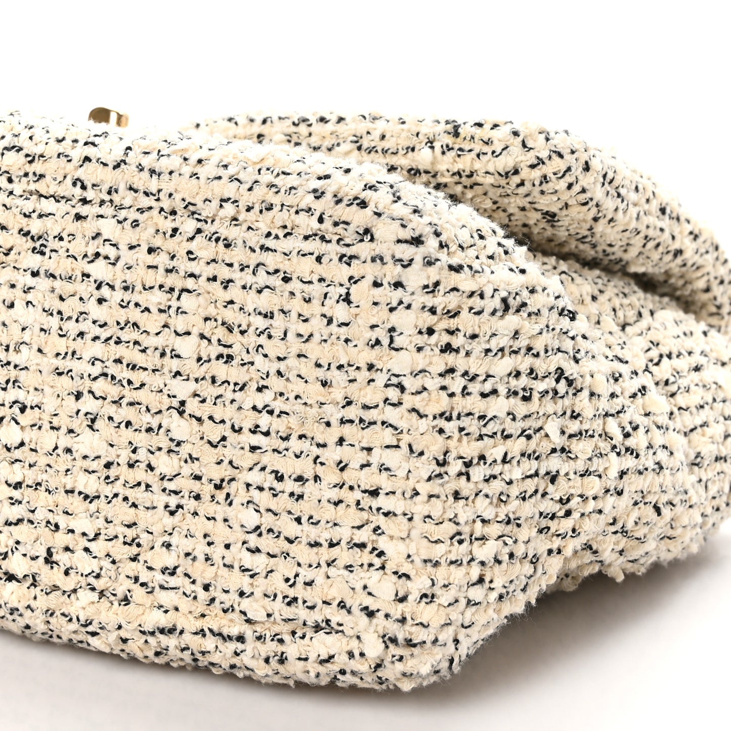 Tweed Quilted Large Chanel 19 Flap Ecru Black