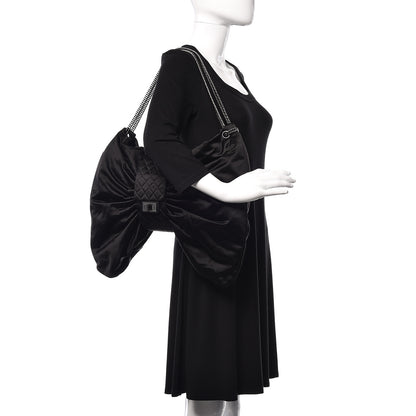 Chanel Satin Large Bow Bag Black 2 of 9