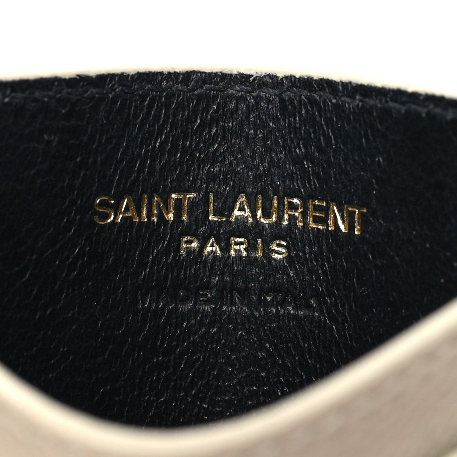 Saint Laurent Grain De Poudre Matelasse Chevron Monogram Credit Card Case Crema Soft 6 of 9