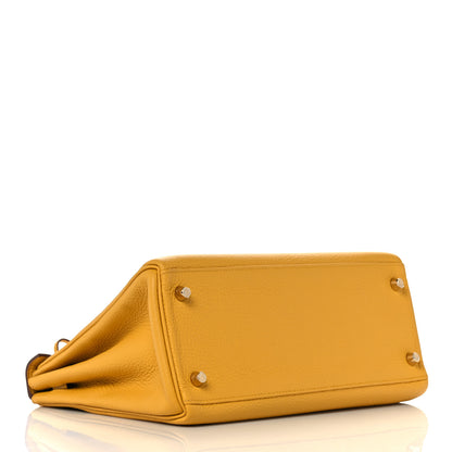 Hermes Taurillon Clemence Kelly Retourne 28 Jaune Ambre 5 of 42