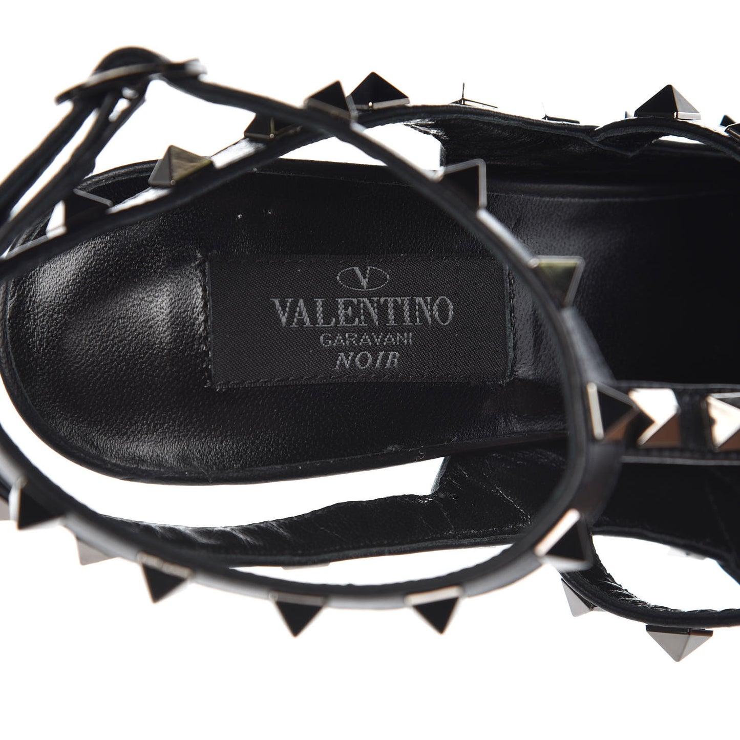 Nappa Rockstud Ankle Strap Pumps 36.5 Black