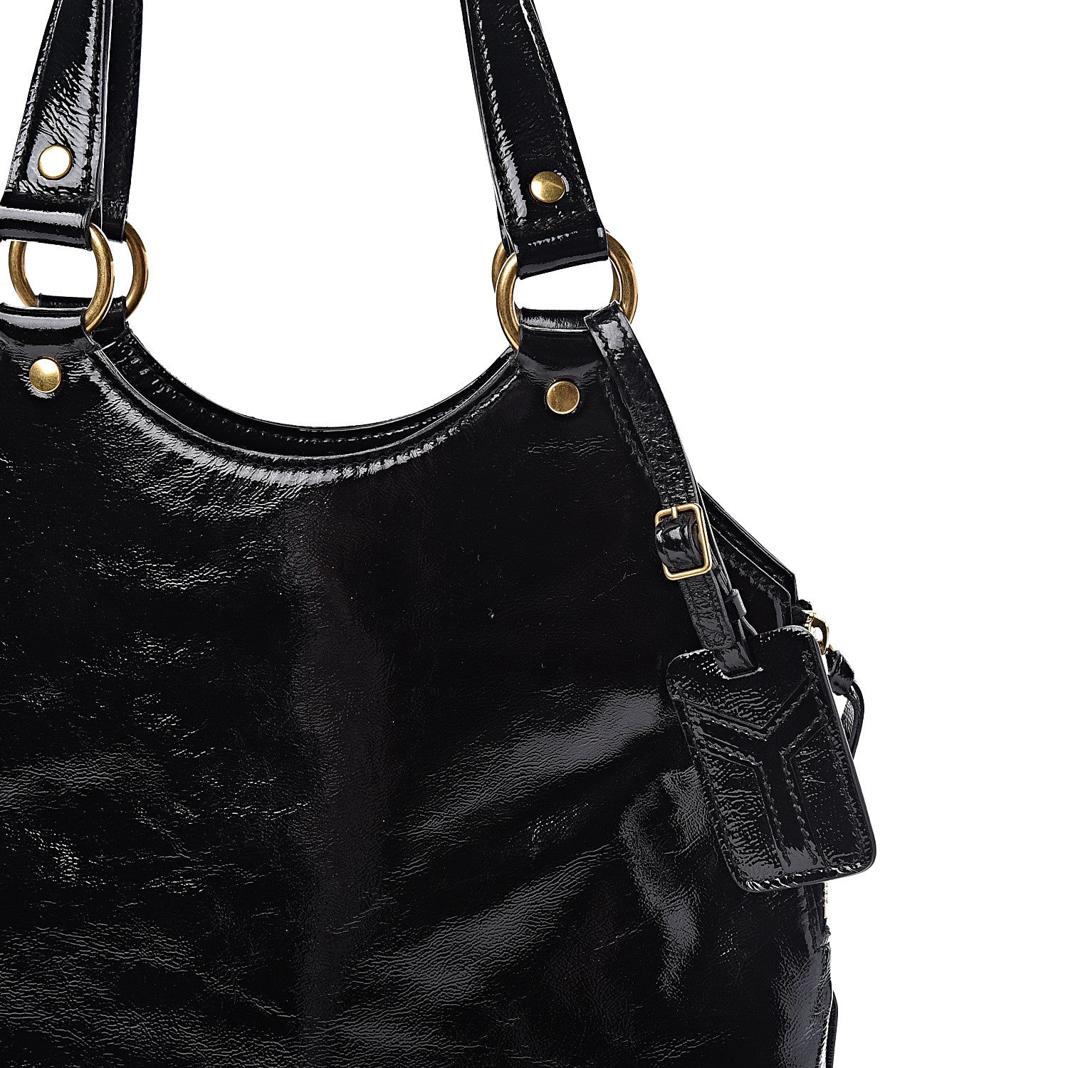 Saint Laurent Patent Tribute Tote Black 10 of 10