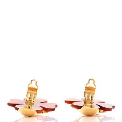 Chanel Tortoise CC Heart Clip On Earrings Gold 3 of 4