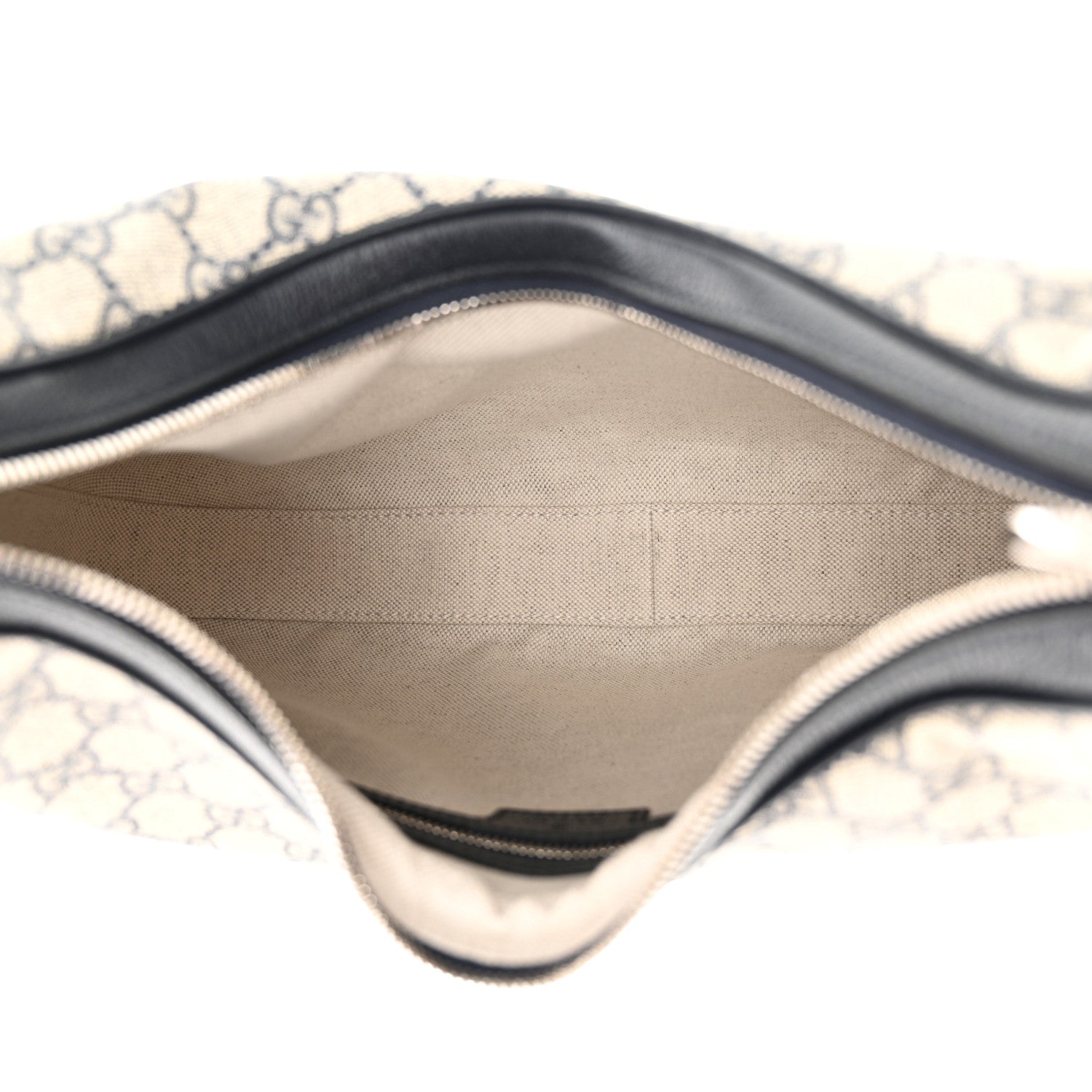 Gucci GG Supreme Monogram Textured Calfskin Web Large Attache Shoulder Bag Beige Blue 5 of 10
