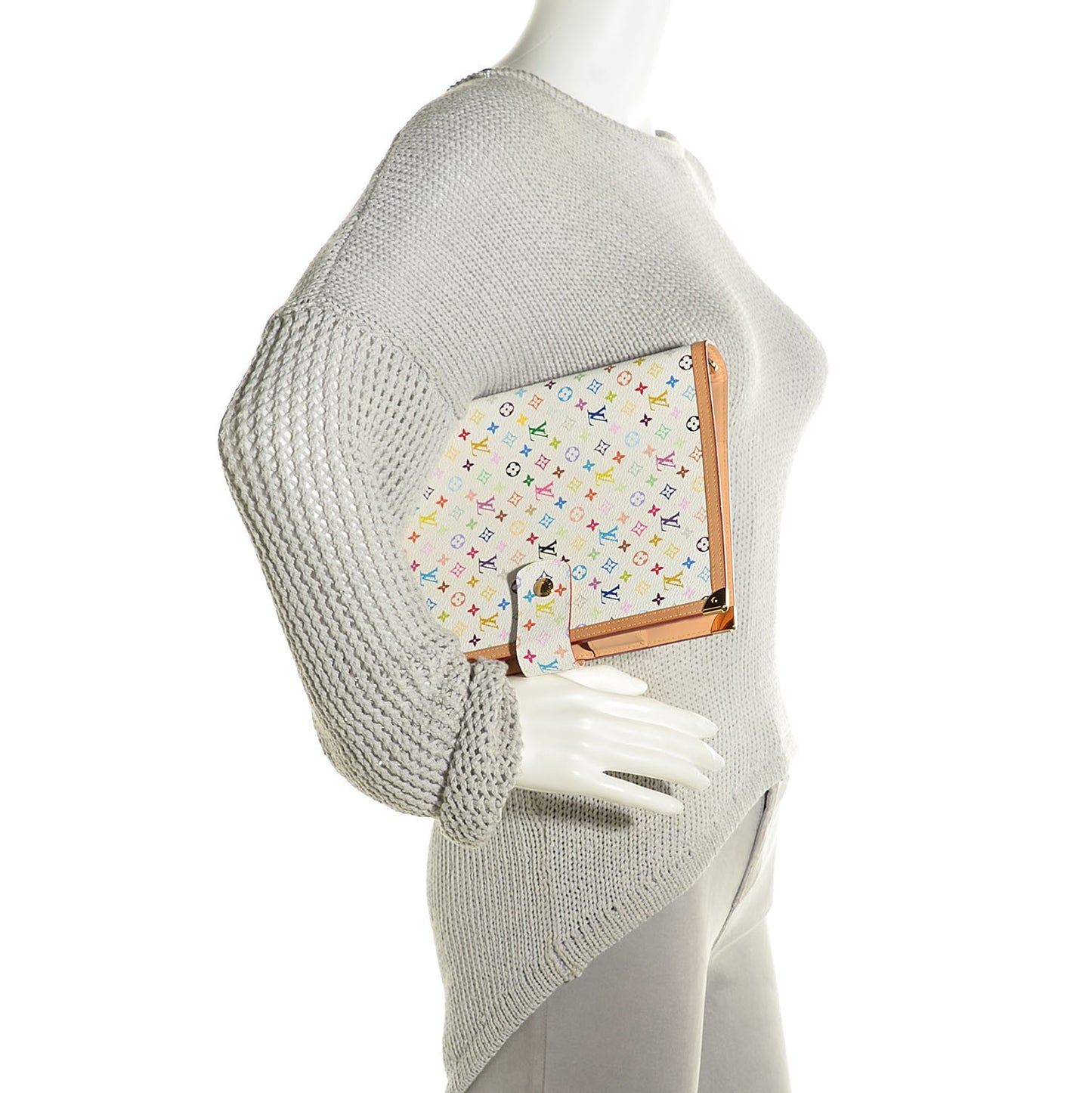 Monogram Multicolor Large Ring Agenda Cover White