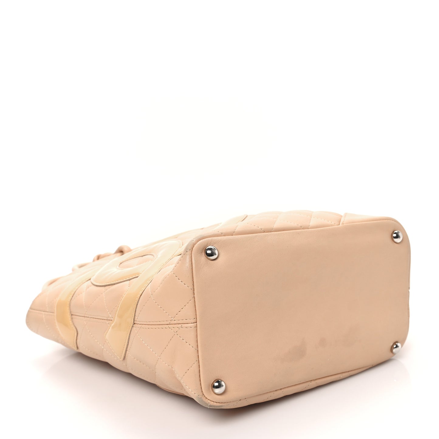 Calfskin Quilted Medium Cambon Tote Beige