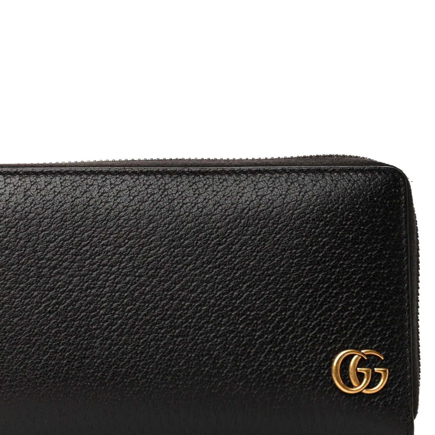 Gucci Dollar Calfskin Boar Effect GG Marmont Zip Around Wallet Dark Cocoa 7 of 15