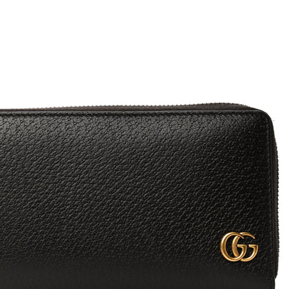 Gucci Dollar Calfskin Boar Effect GG Marmont Zip Around Wallet Dark Cocoa 7 of 15