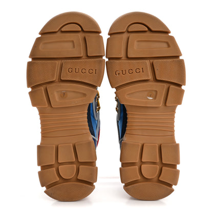 Gucci X SEGA Nylon Suede Calfskin Mens Flashtrek Sneakers 7 Bright Splash 6 of 14