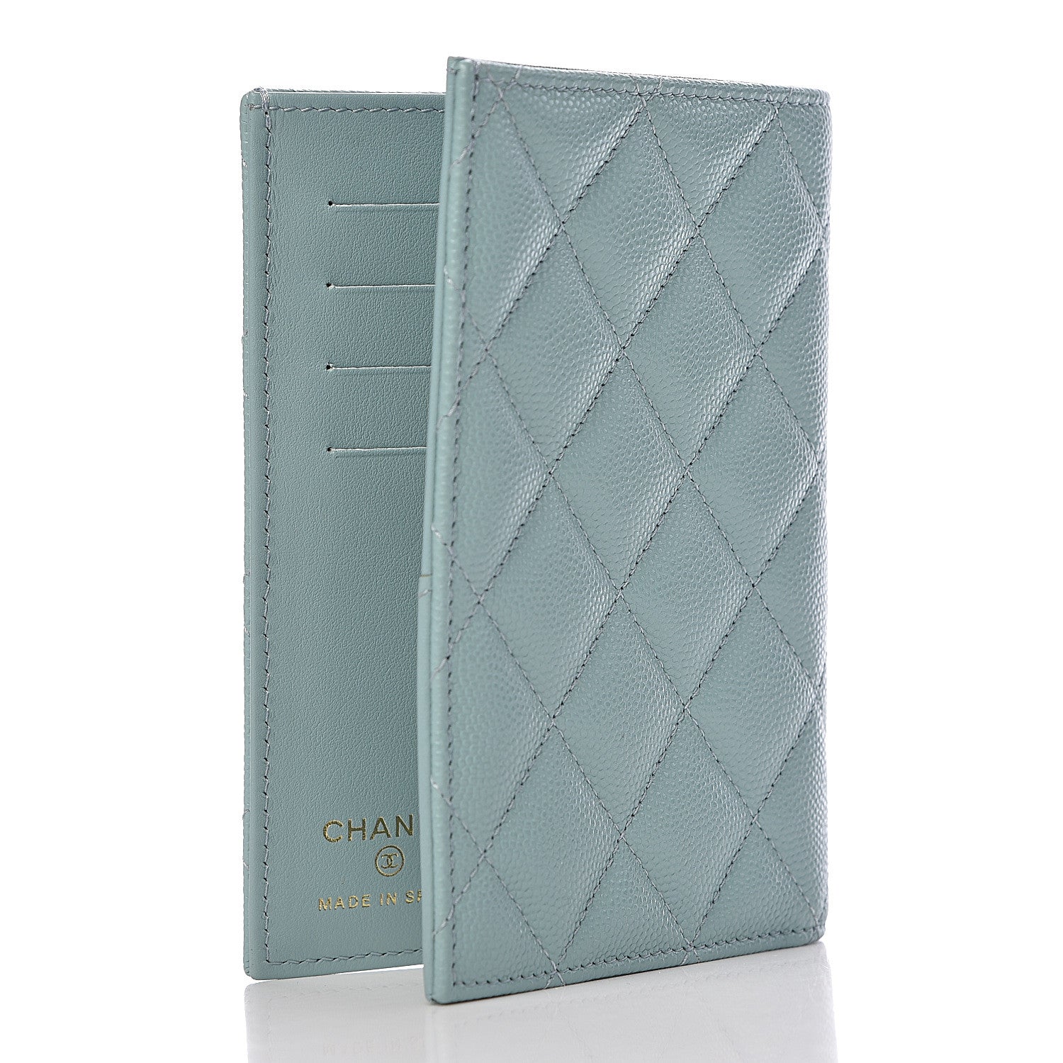 Chanel Caviar Quilted Passport Holder Blue 3 of 8