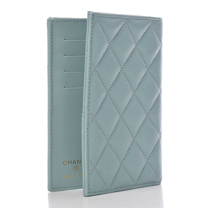 Chanel Caviar Quilted Passport Holder Blue 3 of 8