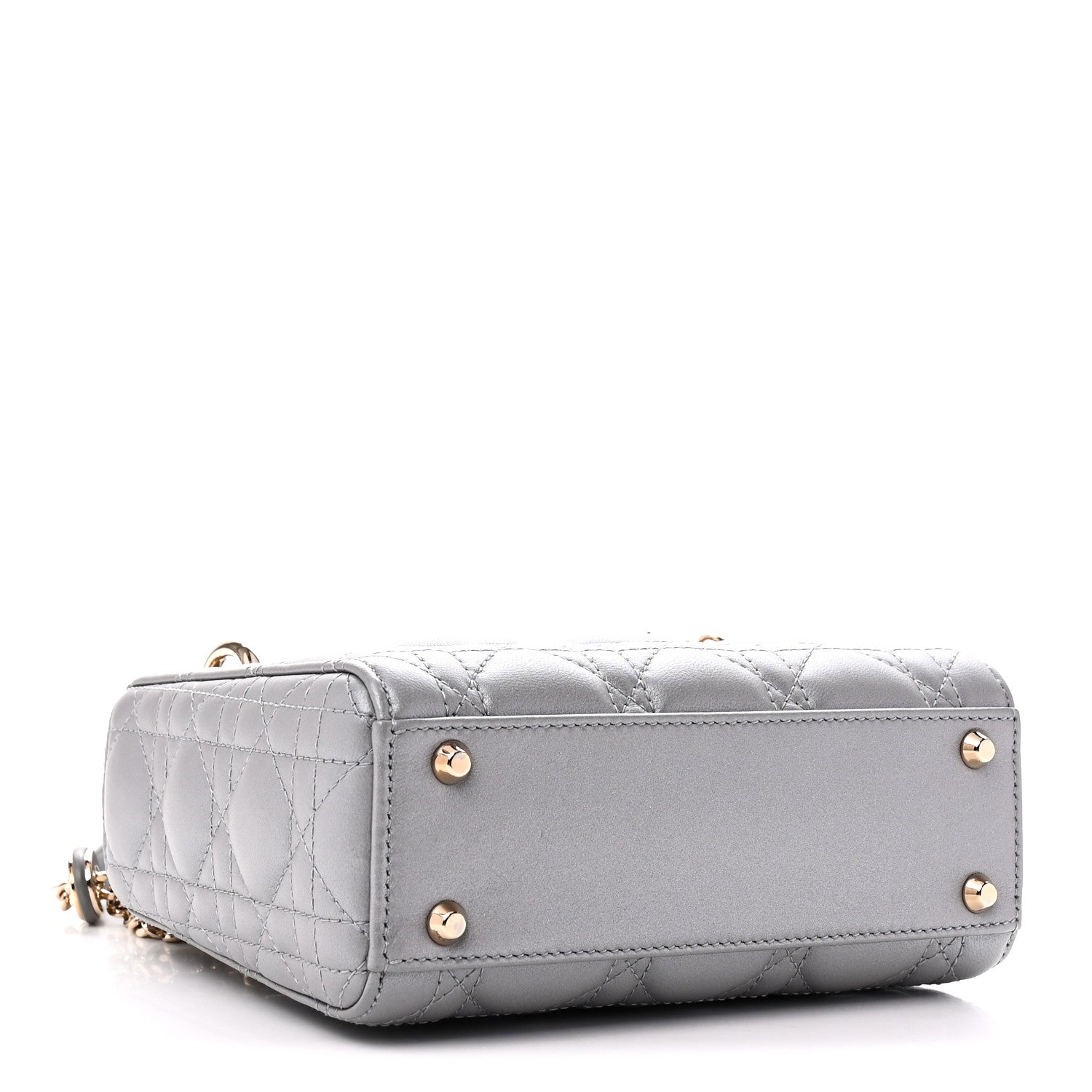 Christian Dior Lambskin Cannage Mini Lady Dior Grey 4 of 11