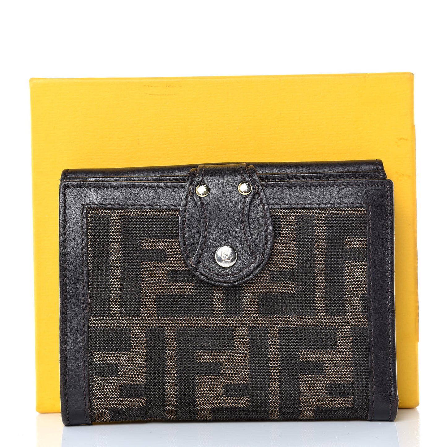 Zucca Cuoio Lucido Compact Wallet Tobacco Moro