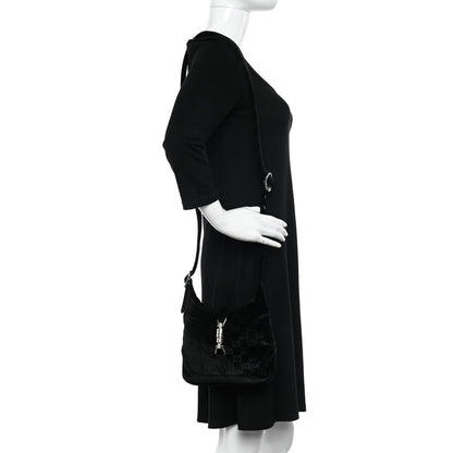 Gucci New Velvet Ashmir GG Monogram Small Jackie 1961 Hobo Black 2 of 9