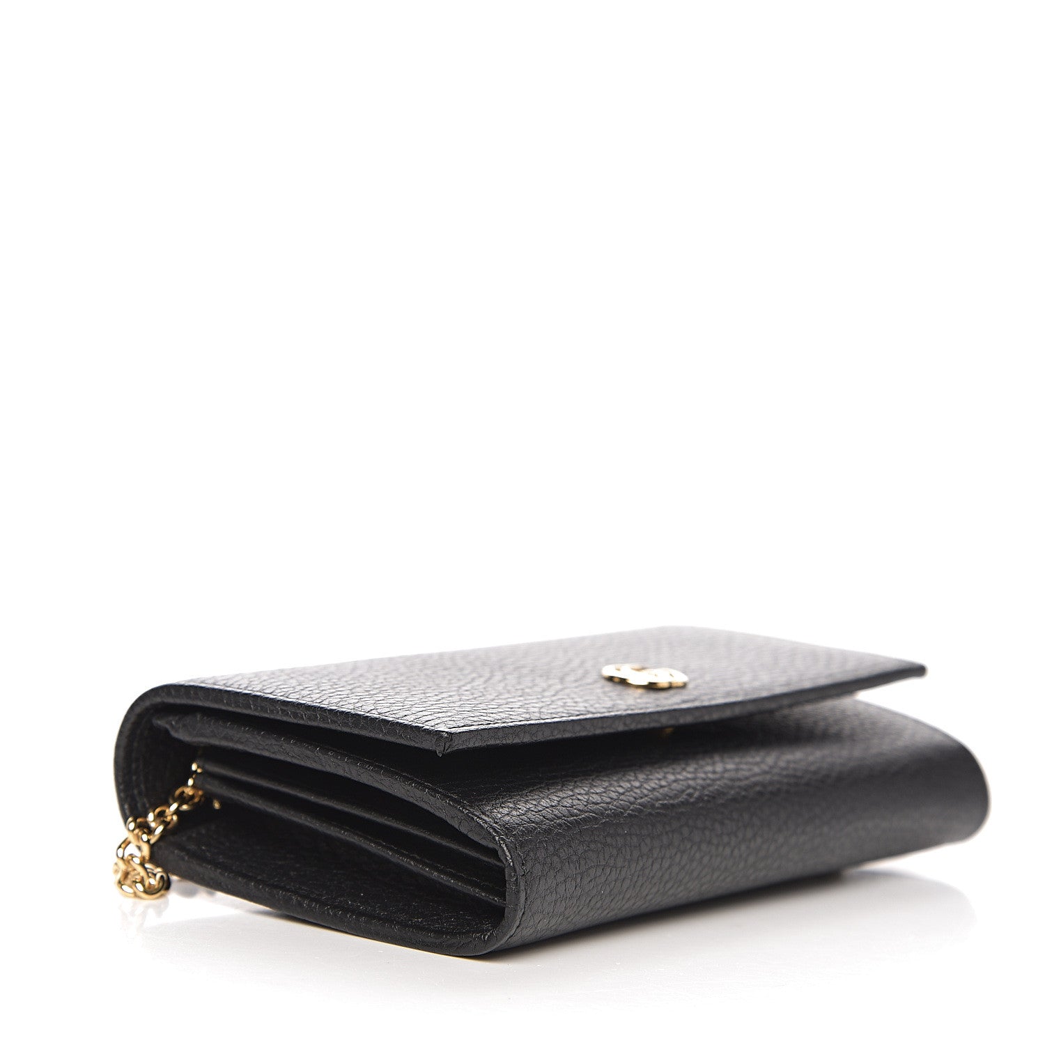 Gucci Calfskin Petite GG Marmont Wallet Chain Bag Black 3 of 10