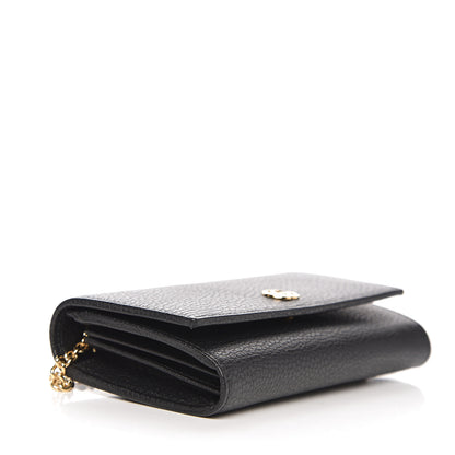 Gucci Calfskin Petite GG Marmont Wallet Chain Bag Black 3 of 10