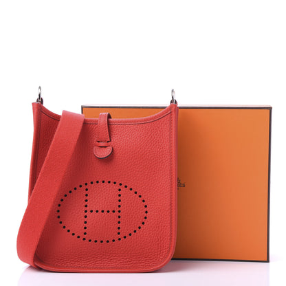 Hermes Taurillon Clemence Evelyne TPM Rouge De Coeur 11 of 11
