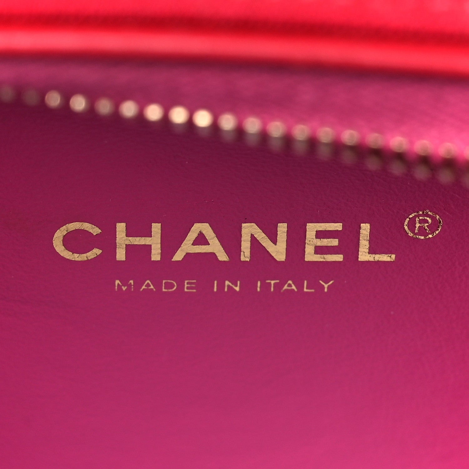 Chanel Jersey Quilted Small CC Filigree Vanity Case Pink Red Orange 5 of 14