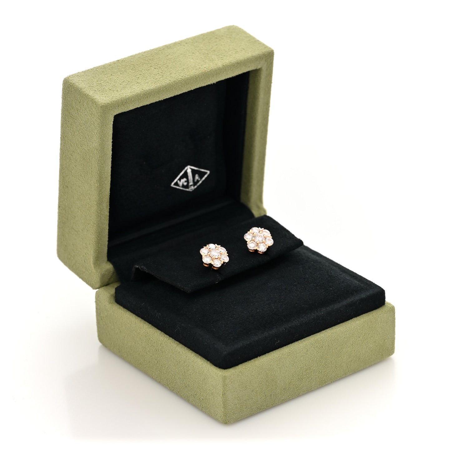 18K Rose Gold Diamond Fleurette Earrings