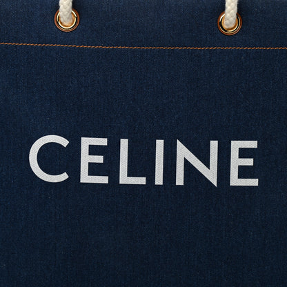 Celine Denim Horizontal Cabas Navy Tan 7 of 9