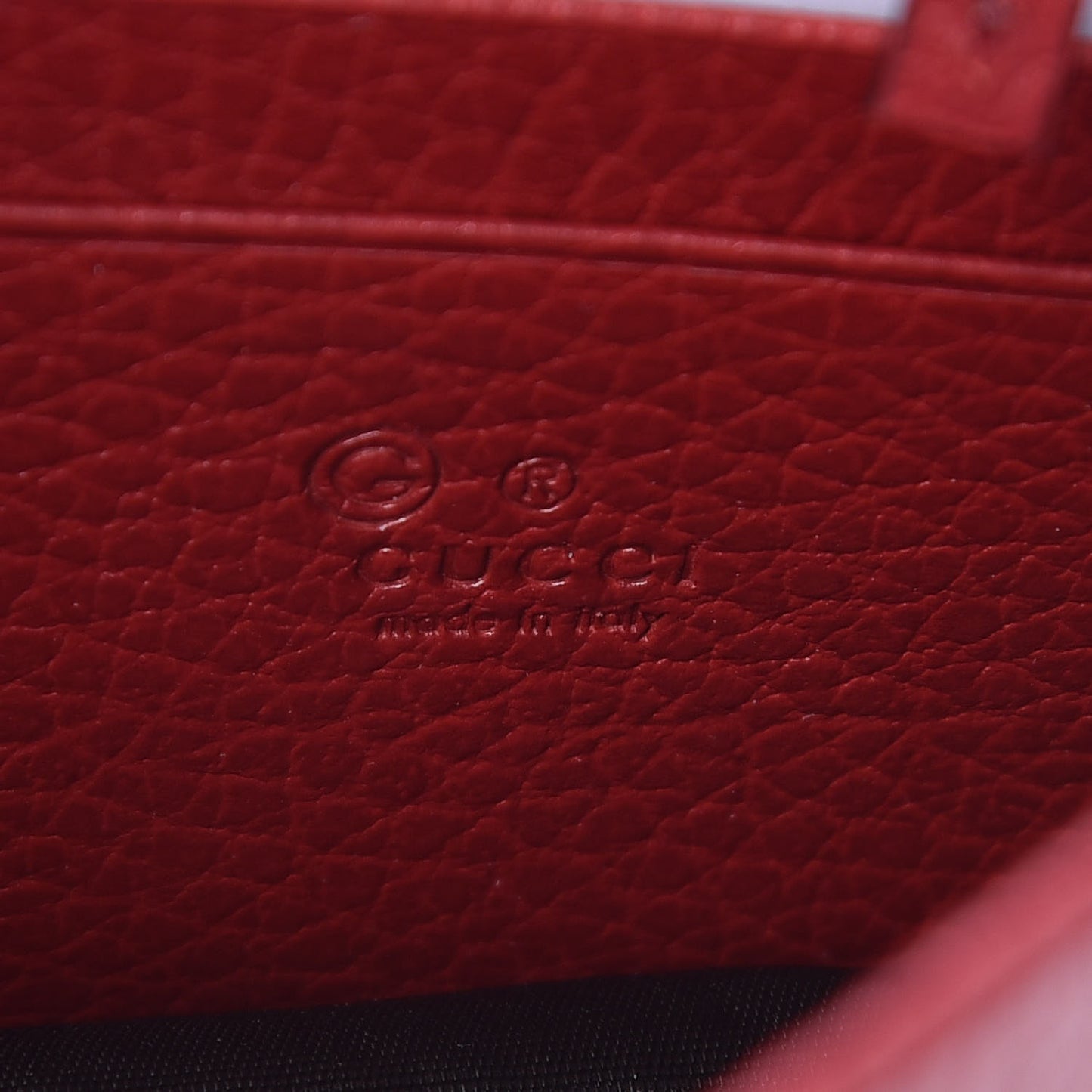 Dollar Calfskin Interlocking G Chain Wallet Red