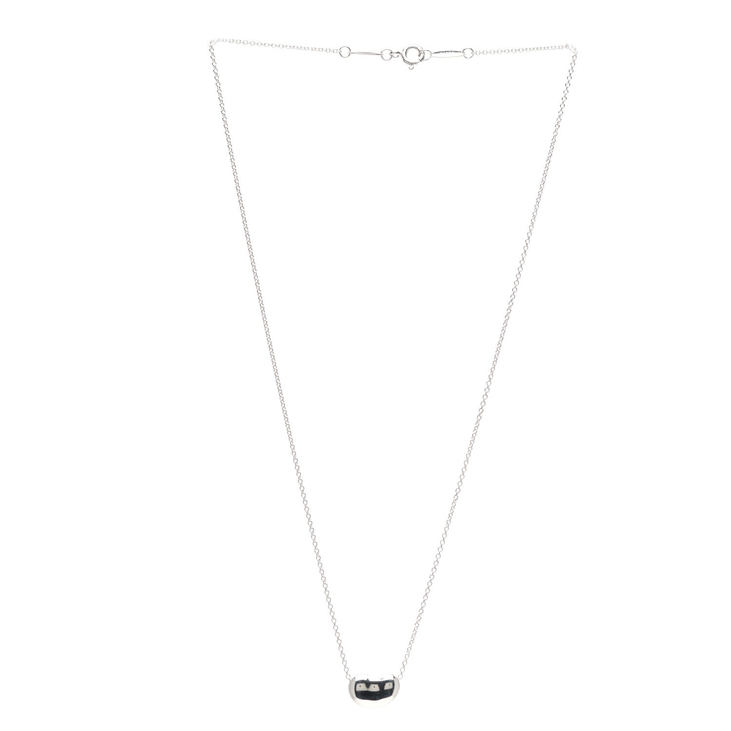 Tiffany Sterling Silver 9mm Elsa Peretti Bean Pendant Necklace 3 of 4