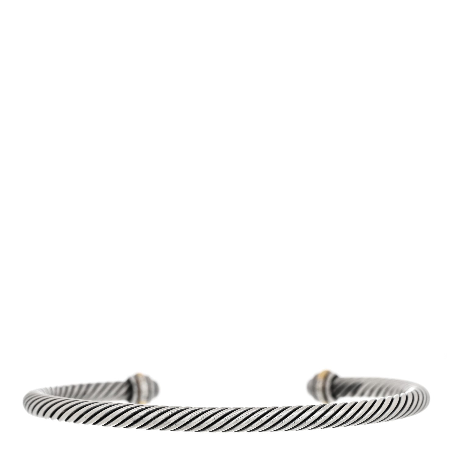 David Yurman Sterling Silver 18K Yellow Gold 4mm Cable Classics Bracelet 2 of 4