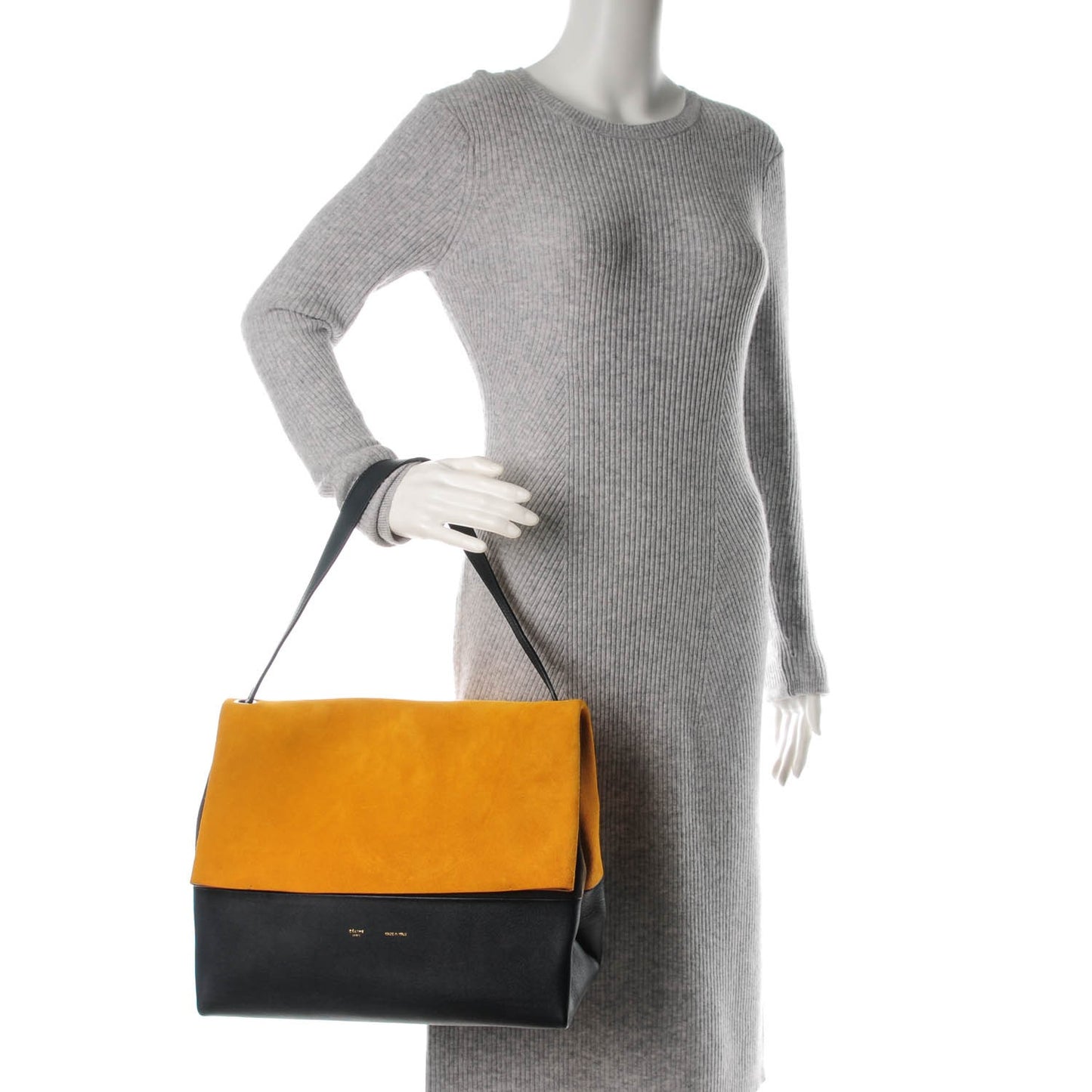 Calfskin Suede All Soft Shoulder Bag Amber