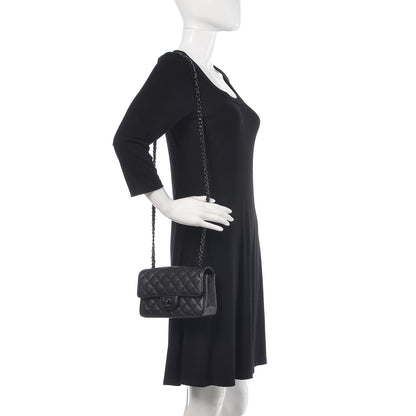 Chanel Crumpled Calfskin Quilted Mini Rectangular Flap So Black 2 of 9