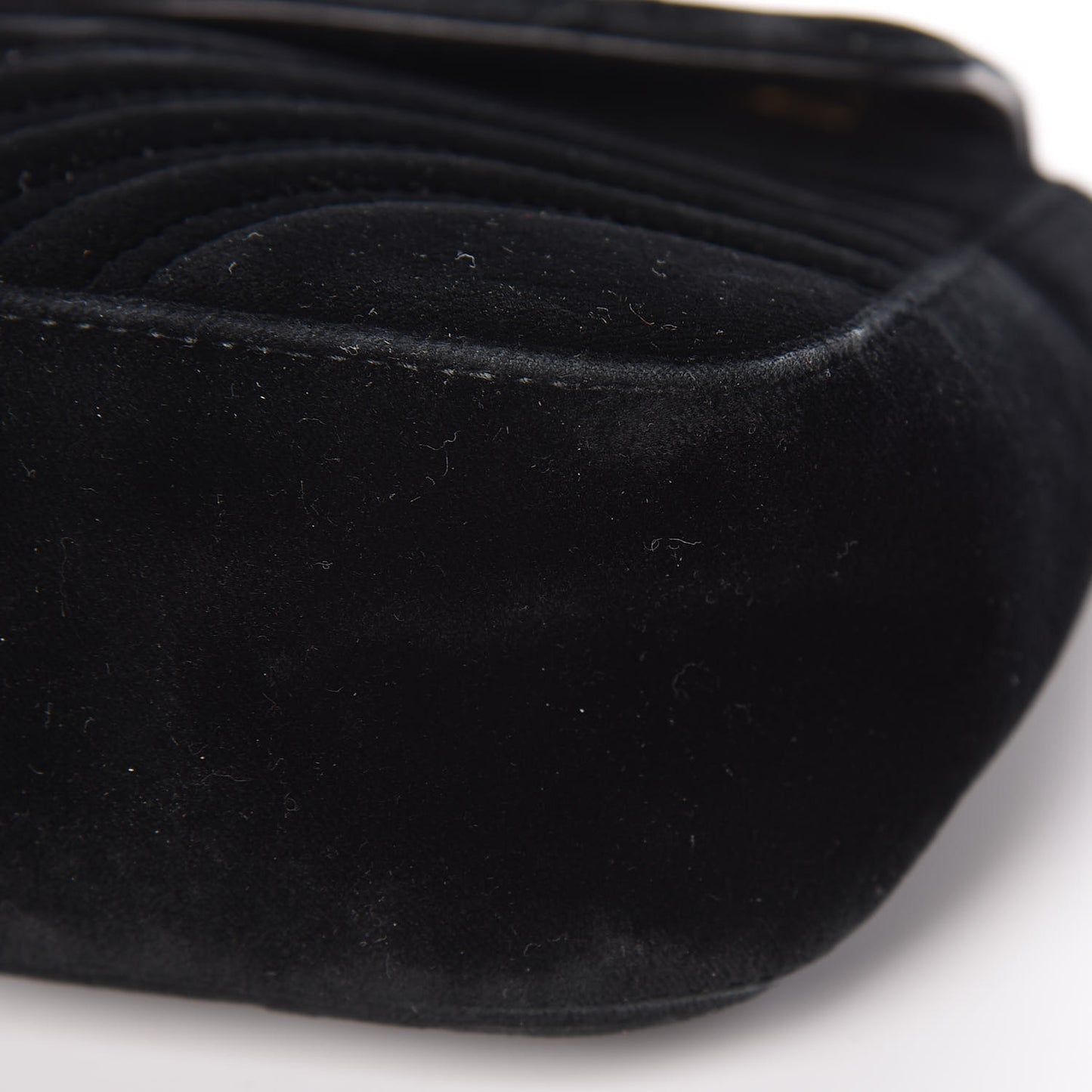 Velvet Matelasse Medium GG Marmont Shoulder Bag Black
