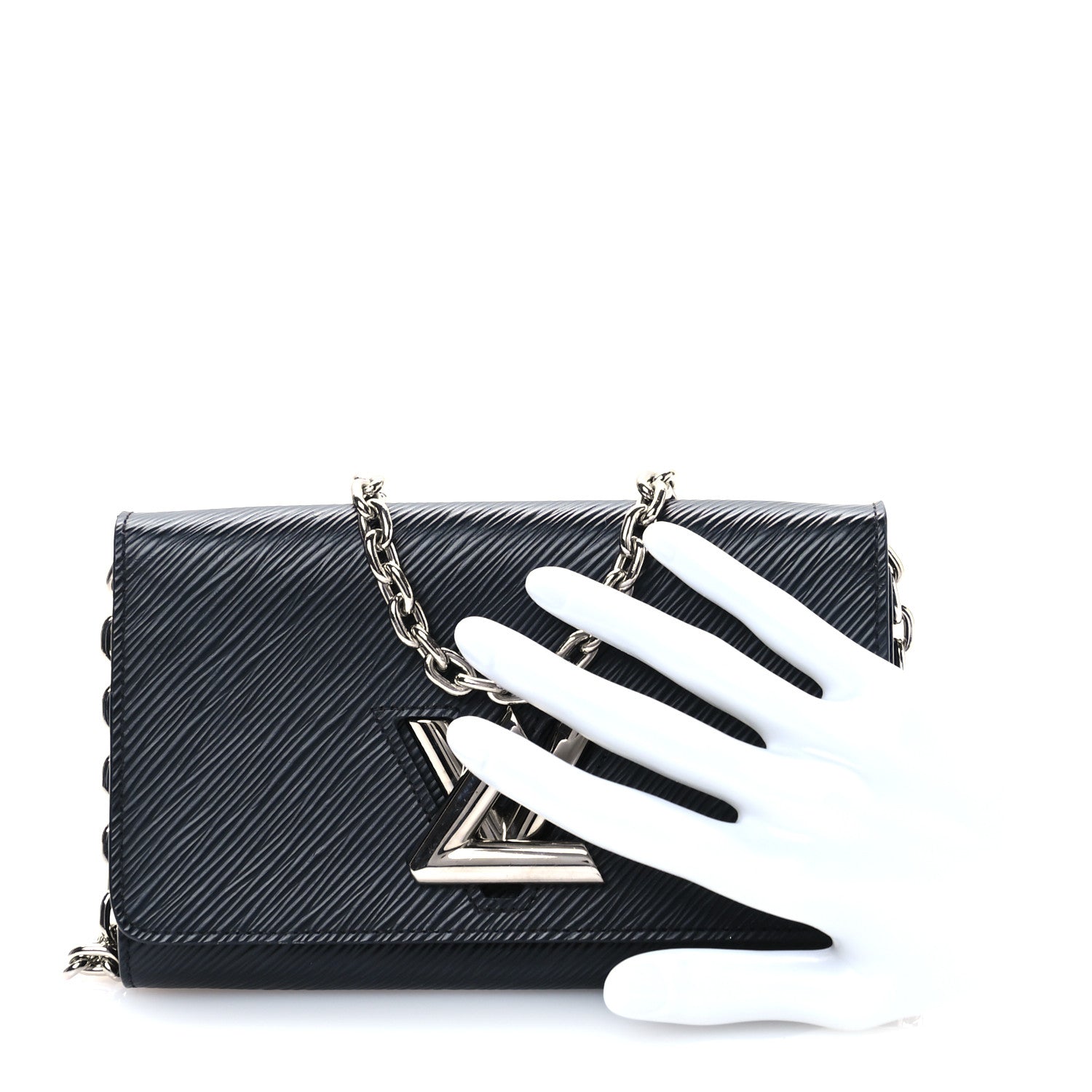 Louis Vuitton Epi Twist Chain Wallet Black 4 of 9