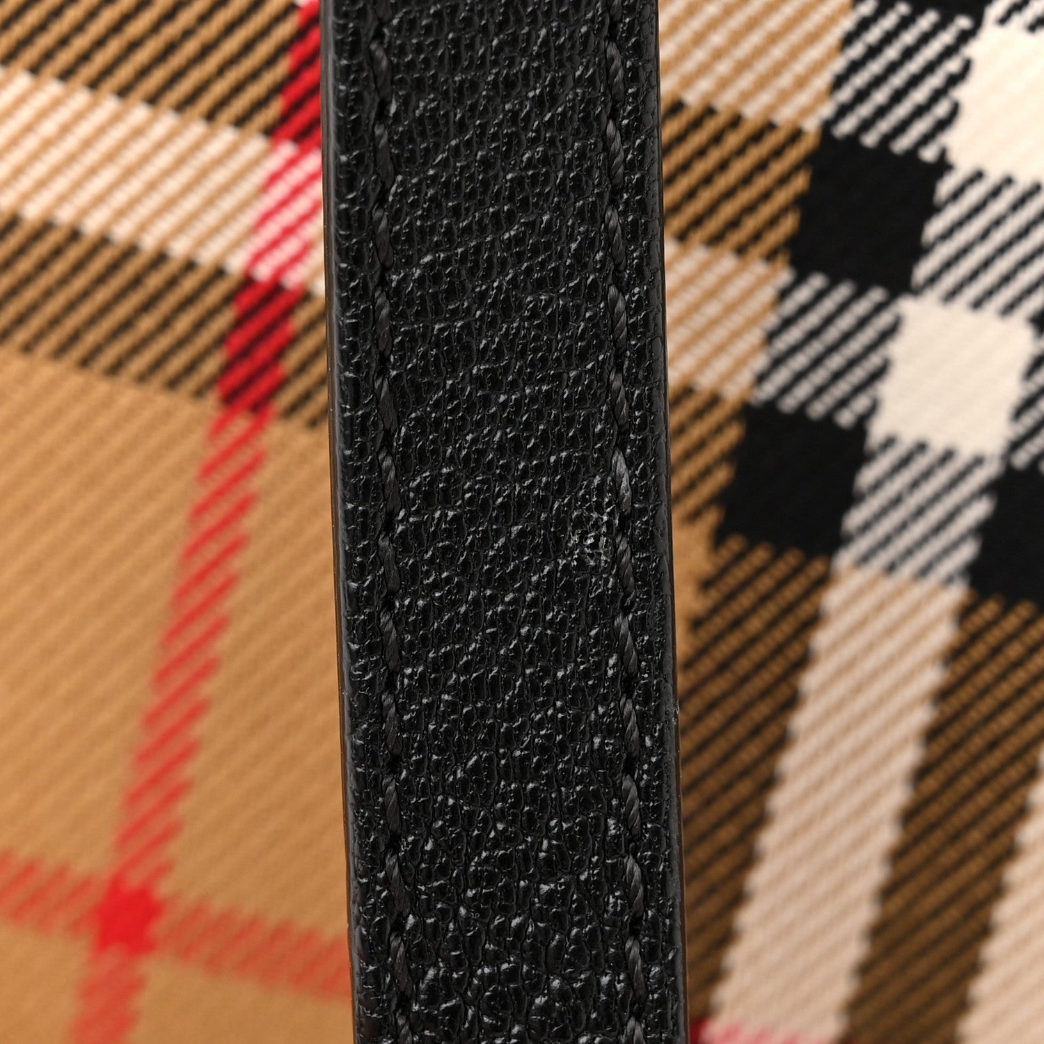 Burberry Goatskin Vintage Check Medium Banner Tote Black 12 of 15