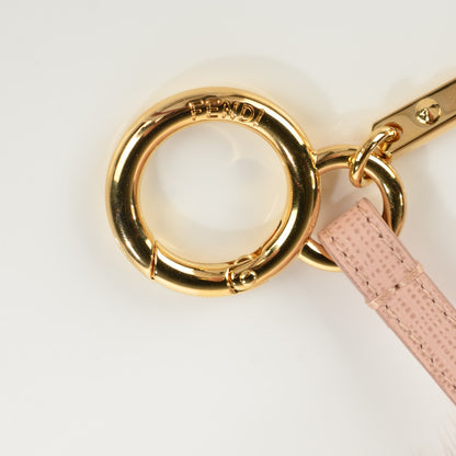 Fendi Fox Fur Vitello Elite Bi-Color Pom Pom Bag Charm Rosa Cammello Cipria 4 of 5
