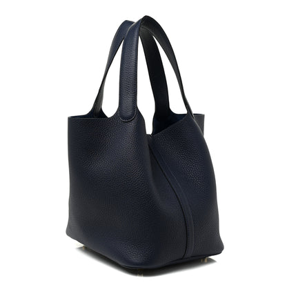 Hermes Taurillon Clemence Picotin Lock 22 MM Bleu Nuit 4 of 18