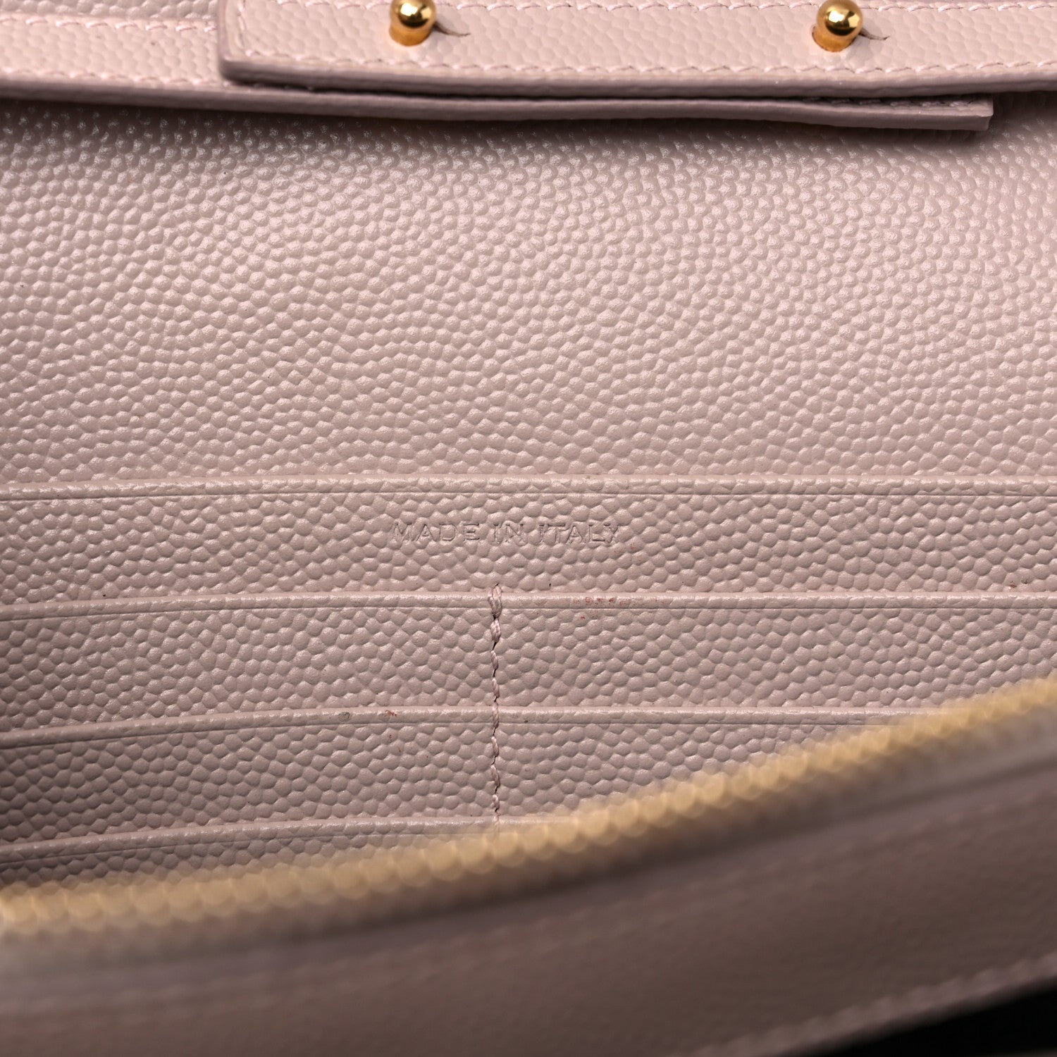 Saint Laurent Grain De Poudre Matelasse Chevron Monogram Chain Wallet Marble Pink 7 of 14