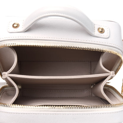 Chanel Caviar Quilted Small CC Filigree Vanity Case White 3 of 4