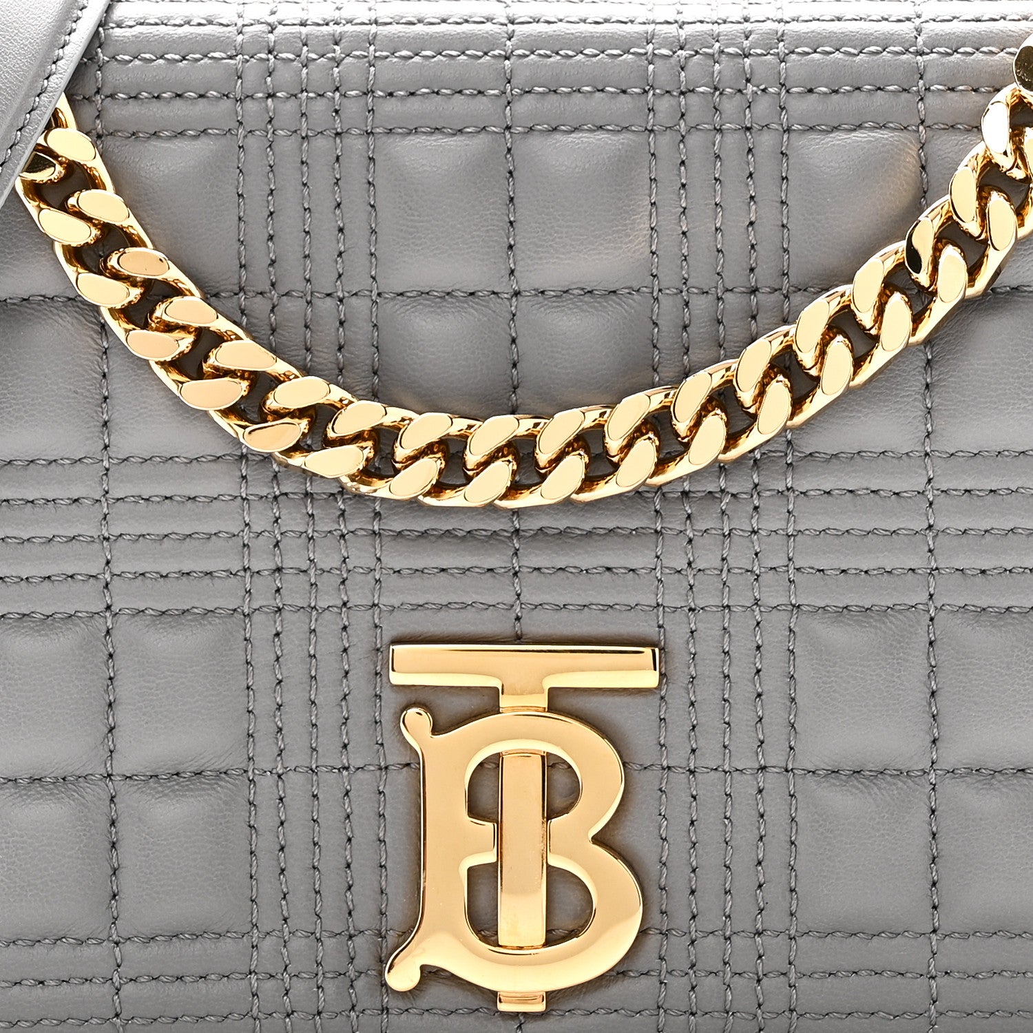 Burberry Lambskin Quilted Small Lola Bag Grey 7 of 9
