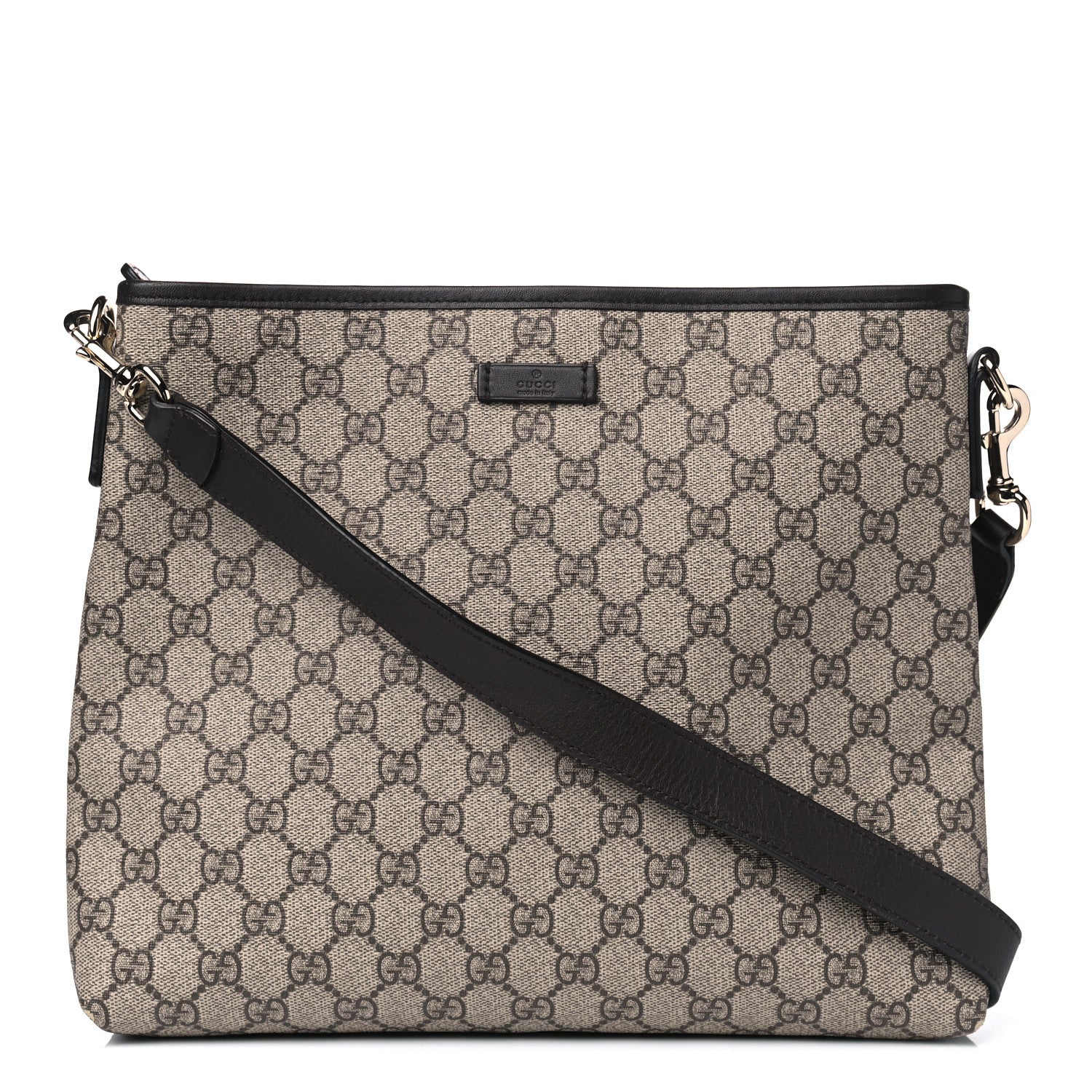 Gucci GG Plus Monogram Medium Flat Messenger Bag Dark Brown 1 of 6