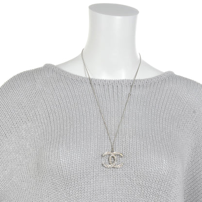 Chanel Crystal CC Long Necklace Silver 2 of 5