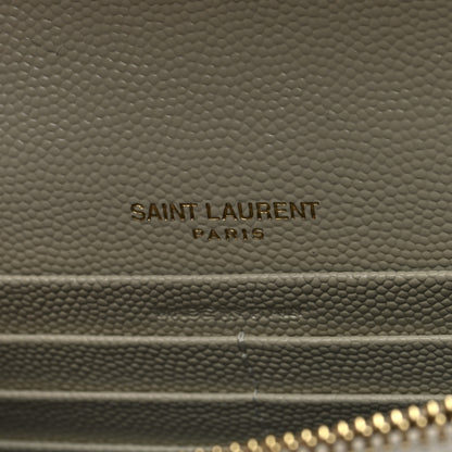 Saint Laurent Grain De Poudre Matelasse Chevron Monogram Envelope Chain Wallet Crema Soft 6 of 9