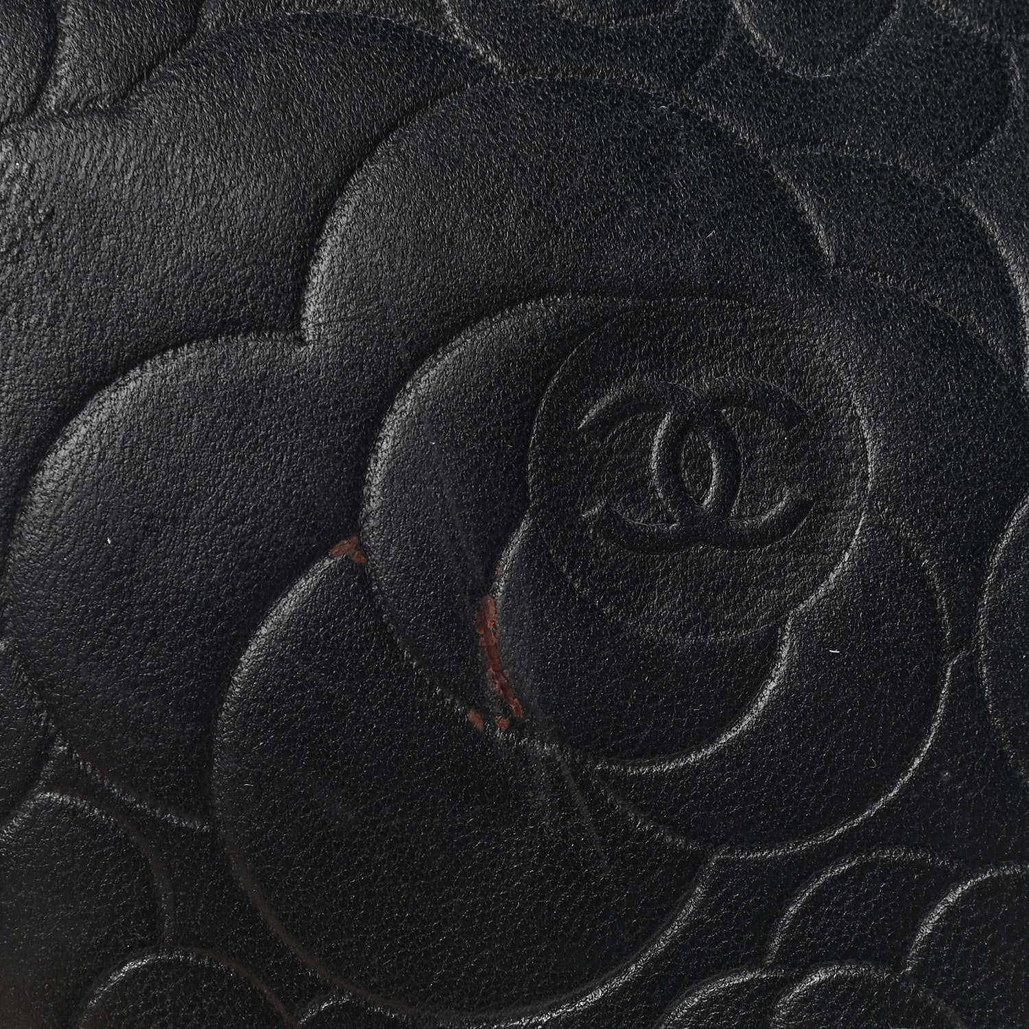 Chanel Lambskin Camellia Embossed Wallet on Chain WOC Black 9 of 10