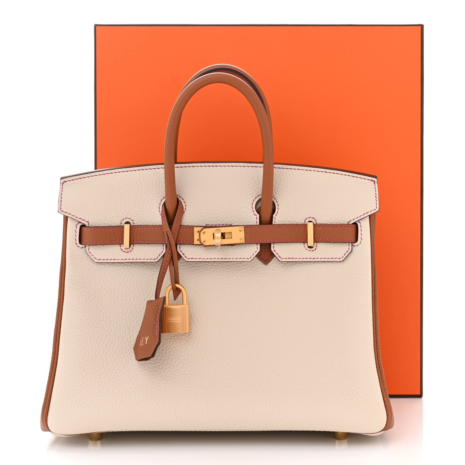 Hermes Togo Horseshoe Birkin 25 Craie Gold 11 of 11