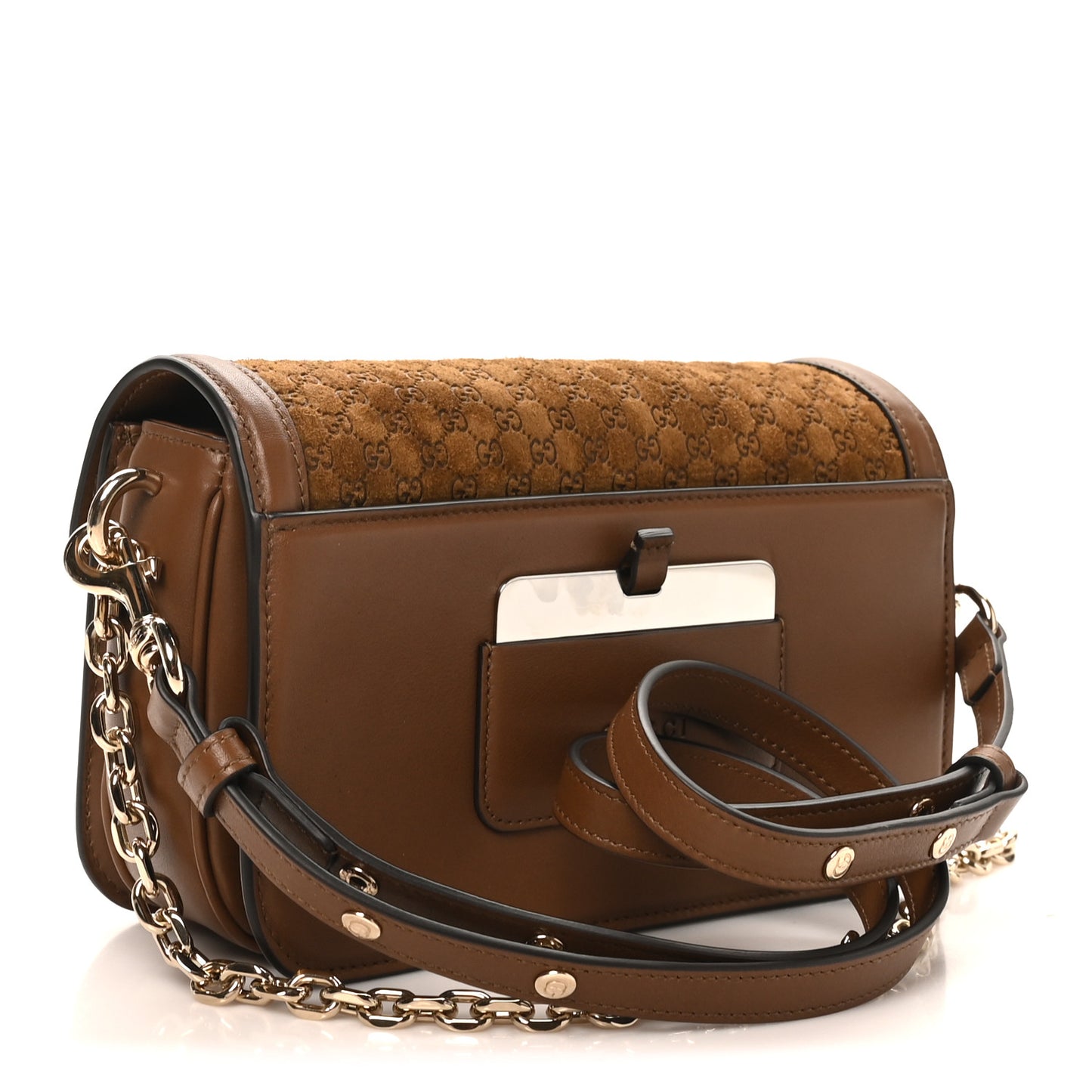 Suede Microguccissima Go Small Shoulder Bag Brown