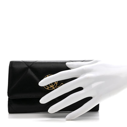 Chanel Lambskin Quilted Chanel 19 Flap Wallet Black 2 of 8