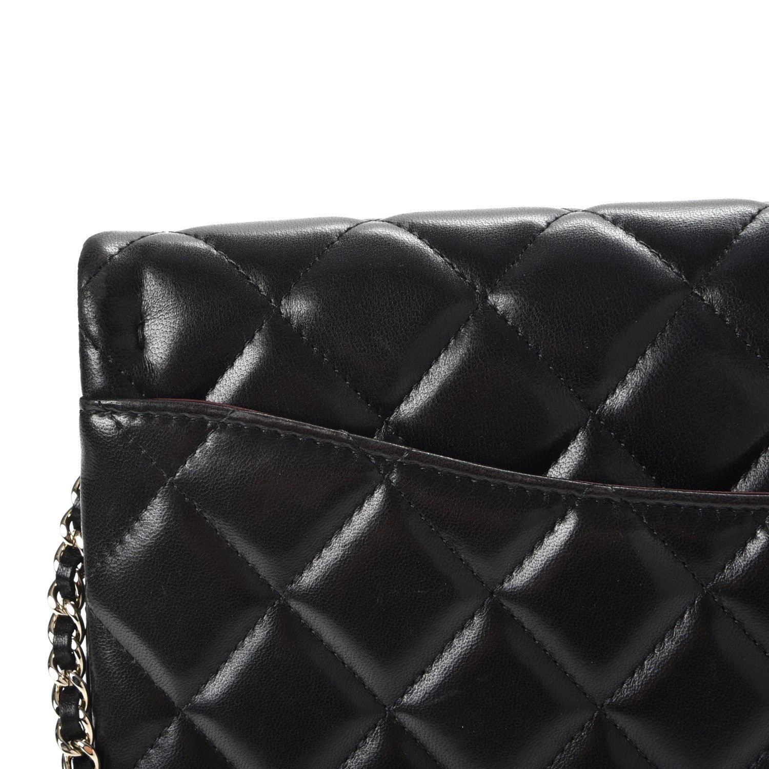 Chanel Lambskin Quilted Clutch With Chain Flap Black 7 of 8