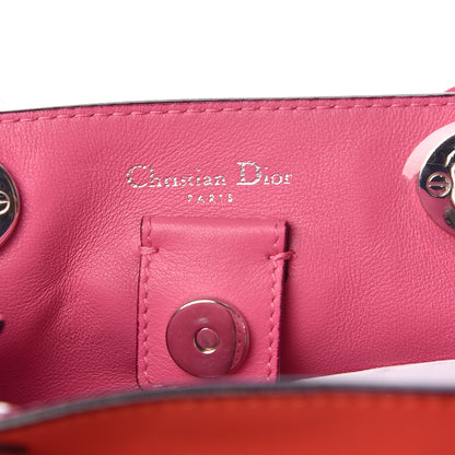 Christian Dior Python Smooth Calfskin Small Diorissimo Tote Pink Red 6 of 10