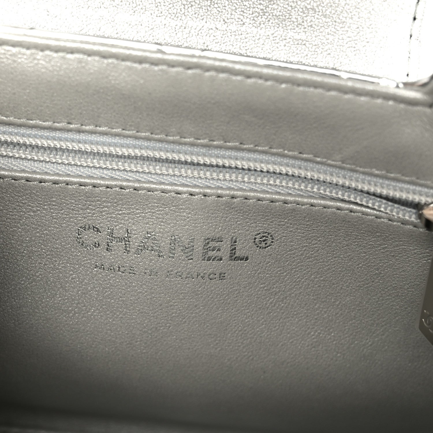 Chanel Mirror Calfskin Metallic Calfskin Quilted Nano Kelly Shopper Silvery 6 of 10