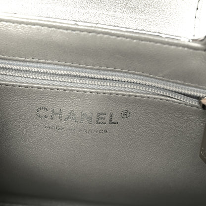 Chanel Mirror Calfskin Metallic Calfskin Quilted Nano Kelly Shopper Silvery 6 of 10